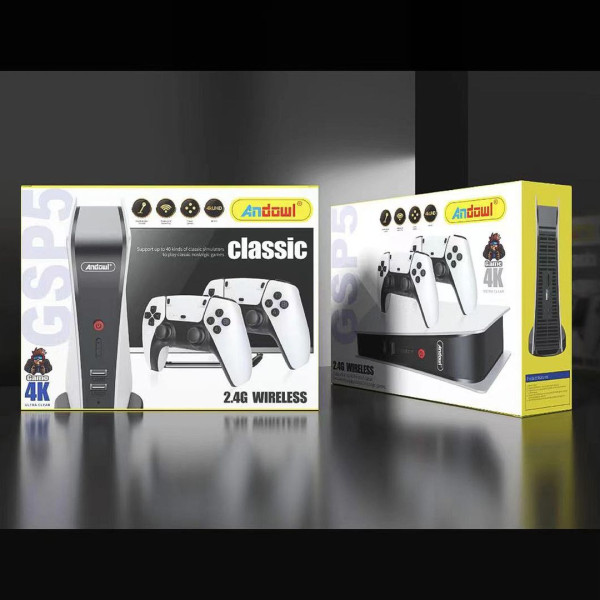 Andowl Κονσόλα Παιχνιδιών 4Κ 2.4G Ασύρματη με 2 Τηλεχειριστήρια GSP5  Λευκό Μαύρο