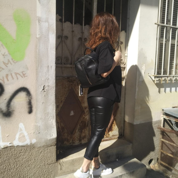 ΓΥΝΑΙΚΕΙΟ ΠΑΝΤΕΛΟΝΙ CHINOS ΔΕΡΜΑΤΙΝΗ B8896 ΜΑΥΡΟ