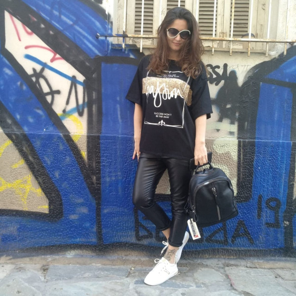 ΓΥΝΑΙΚΕΙΟ ΠΑΝΤΕΛΟΝΙ CHINOS ΔΕΡΜΑΤΙΝΗ B8896 ΜΑΥΡΟ