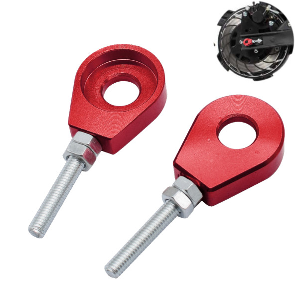Σετ Ανταλλακτικός Τεντωτήρας Αλυσίδας για Ρόδα Μηχανής 2 τμχ XM-W13137-8 Κόκκινο