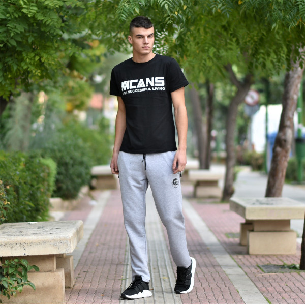 MEN'S BOTTOMS SWEATSHIRT MOHICANS HEAD1 GRAY