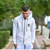 MEN'S ZIPPER CARDIGAN SWEATSHIRT MOHICANS HEADH3 WHITE