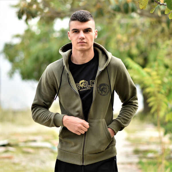 MEN'S ZIPPER CARDIGAN SWEATSHIRT MOHICANS HEADH3 KHAKI