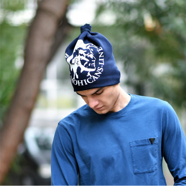 MEN'S HAT MOHICANS HEADH4.BLUE