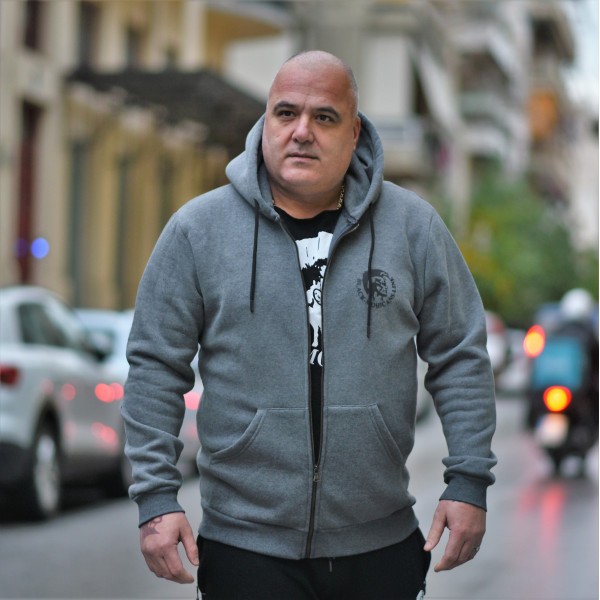 MEN SWEATSHIRT CARDIGAN BIG SIZE MOHICANS HEADHBIG01 GRAY