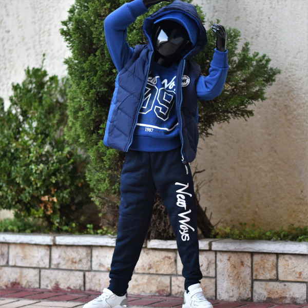 CHILDREN'S SET FOR BOY WITH SLEEVE JACKET MOHICANS HJ-6220.BLUE