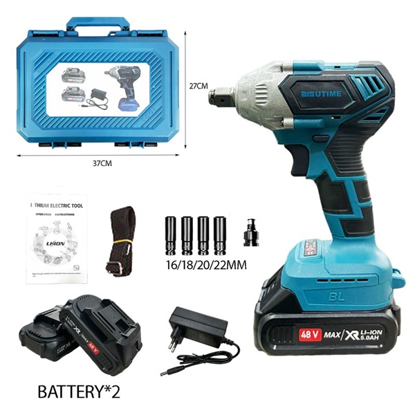 Κρουστικό κλειδί μπαταρίας με 2 Μπαταρίες 48W 5.0Ah HL18668-204