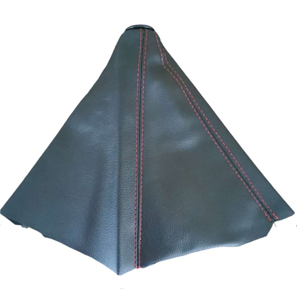 Φούσκα για Λεβιέ Ταχυτήτων Αυτοκινήτου Universal Δερματίνη Μαύρο - Κόκκινη Ραφή HW-0126R