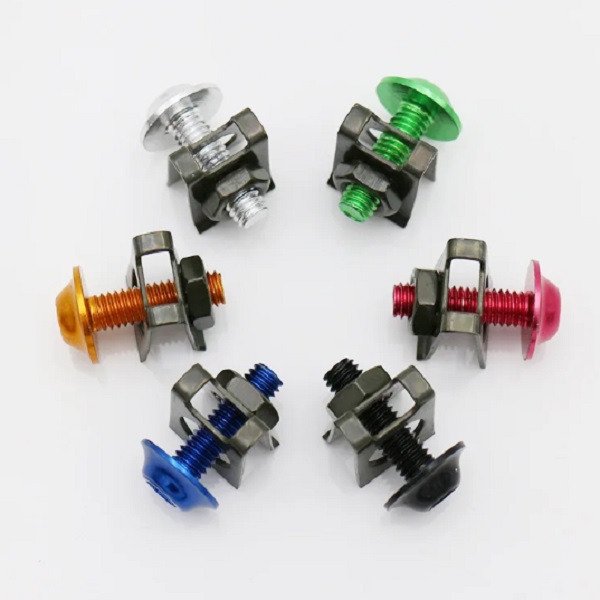 Βίδες Πινακίδας Μοτοσυκλέτας 6mm 10τμχ HW-0186 (Μαύρο/Μπλε)