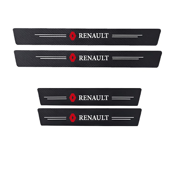 Σετ Προστατευτικά Εσωτερικά Μασπιέ Πόρτας Carbon Style Αυτοκόλλητα 4 Τεμάχια Renault HW-0277