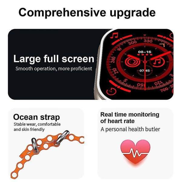 Smartwatch Qian I20 Ultra Max 2,3" 49 χιλιοστών + Bluetooth HandsFree  Δώρο + τζαμάκι προστατευτικό Ασύρματη φόρτιση Αδιάβροχο 10 +1 σετ ανδρικό γυναικείο  Ασημί