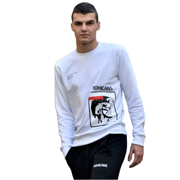 MEN'S SWEATSHIRT CREWNECK ICON MOHICANS ICON2 WHITE