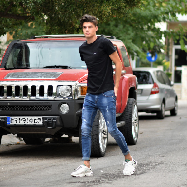 ΑΝΔΡΙΚΟ ΠΑΝΤΕΛΟΝΙ JEANS ΜΕ ΣΚΙΣΙΜΑΤΑ MOHICANS IEA-M2304 ΜΠΛΕ