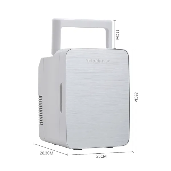 Ηλεκτρικό Φορητό Ψυγείο 12V & 220V Μίνι Αυτοκινήτου Πάγκου διπλής χρήσης 10Lt XW-59 Ασημί