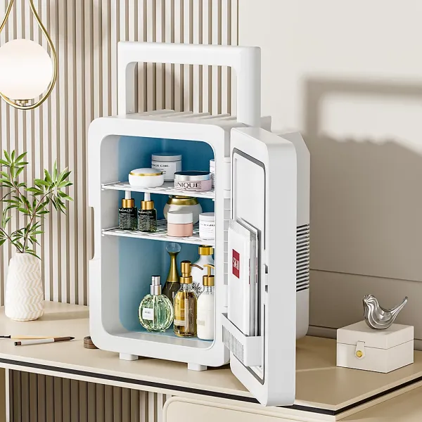 Ηλεκτρικό Φορητό Ψυγείο 12V & 220V Μίνι Αυτοκινήτου Πάγκου διπλής χρήσης 10Lt XW-59 Ασημί