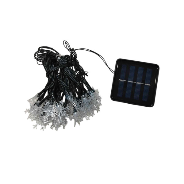 Χριστουγεννιάτικα Ηλιακά Λαμπάκια με Φωτοβολταϊκό Πάνελ 6.5m Ψυχρό Χρώμα  18779-55