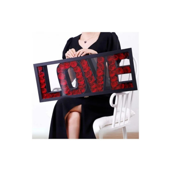 Βαλιτσάκι Δώρου Κόκκινα Τεχνητά Τριαντάφυλλα Love Portable Gift Box 65,5x27cm