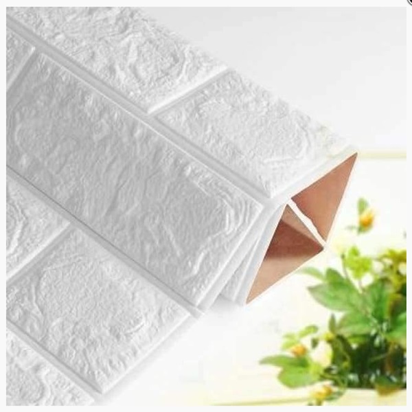 Τρισδιάστατα Αυτοκόλλητα Πάνελ Τοίχου με αφρώδης υφή 77x70cm HYD-012 Λευκό χρώμα