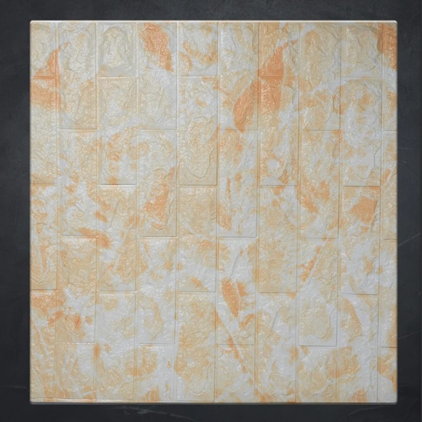 Τρισδιάστατα Αυτοκόλλητα Πάνελ Τοίχου με αφρώδης υφή 77x70cm HYD-014 χρώμα τούβλου