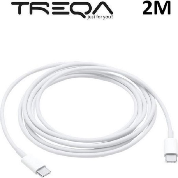 Καλώδιο Γρήγορης Φόρτισης και Μεταφοράς Δεδομένων 2m Type-c σε USB-c Treqa CA-2018 Λευκό