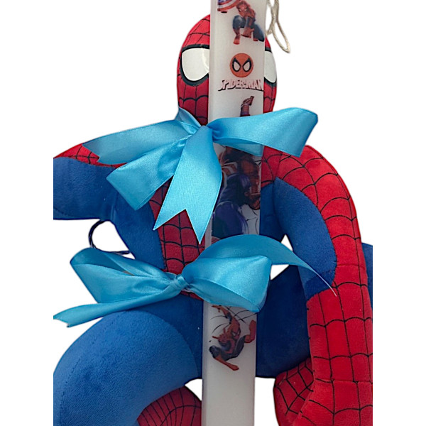 Πασχαλινή λαμπάδα Mohicans με Λούτρινο Spiderman 40cm L128