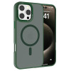 For iPhone 16 Pro Max Case Compatible with MagSafe translucent back phone cover TPU+PC IP16 Green