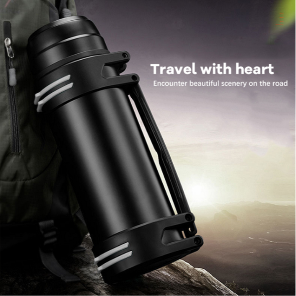 Bottle Thermos with Cup and Carrying Strap 1.2LT JB-H012 Black