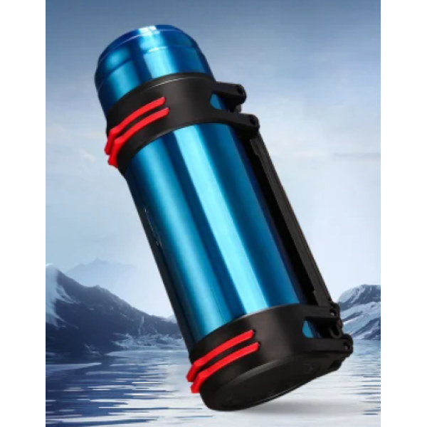 Bottle Thermos with Cup and Carrying Strap 1.2LT JB-H012 Blue