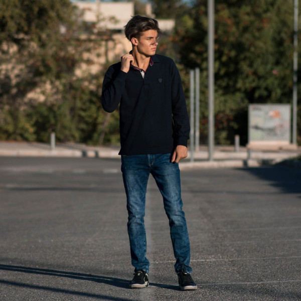 JDS311.BLUE ΑΝΔΡΙΚΟ ΠΑΝΤΕΛΟΝΙ JEANS ΜΕ ΣΚΙΣΙΜΑΤΑ