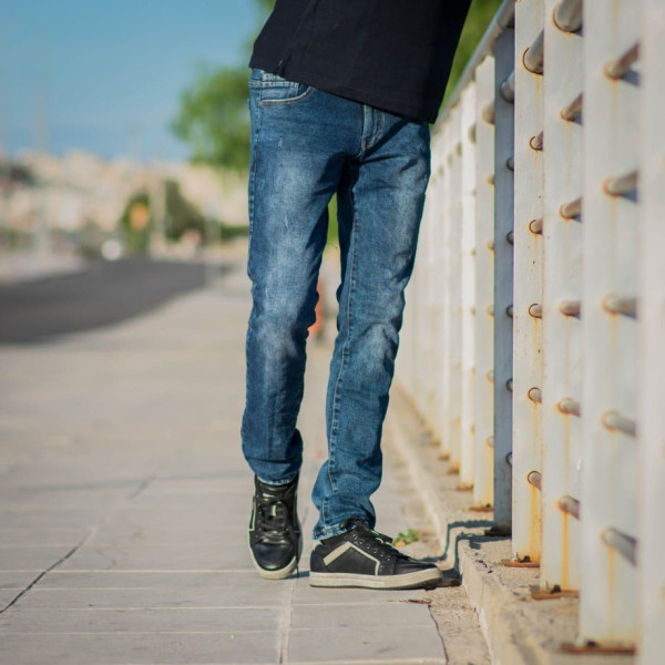 JDS311.BLUE ΑΝΔΡΙΚΟ ΠΑΝΤΕΛΟΝΙ JEANS ΜΕ ΣΚΙΣΙΜΑΤΑ