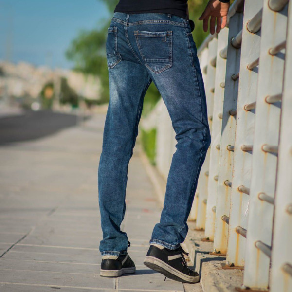 JDS311.BLUE ΑΝΔΡΙΚΟ ΠΑΝΤΕΛΟΝΙ JEANS ΜΕ ΣΚΙΣΙΜΑΤΑ