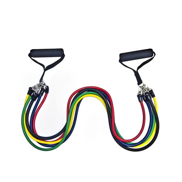 Σωληνωτά Λάστιχα Γυμναστικής Ρυθμιζόμενα με Λαβές Σετ 5τμχ JT-003 Πολύχρωμα