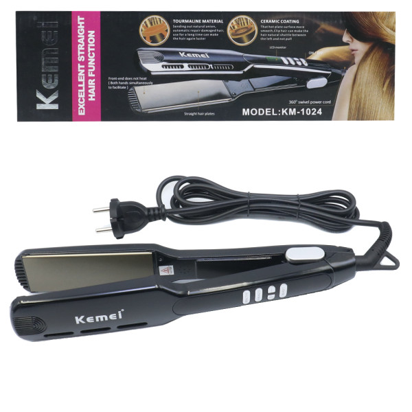 Πρέσα Μαλλιών με Κεραμικές Πλάκες Kemei KM-1024 Μαύρο