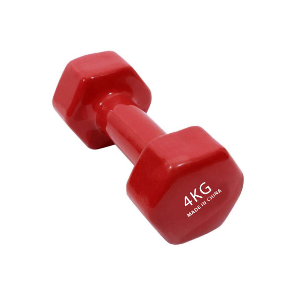 Εξάγωνο Βαράκι Βινυλίου 1 x 4kg 25566-10 Κόκκινο