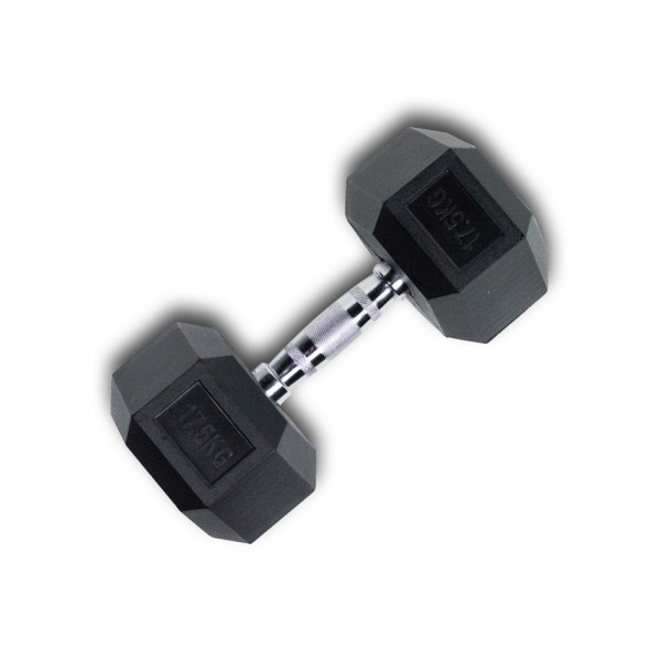 Λαστιχένιο Εξάγωνο Βαράκι 1 x 17.5kg 25566-49 Μαύρο