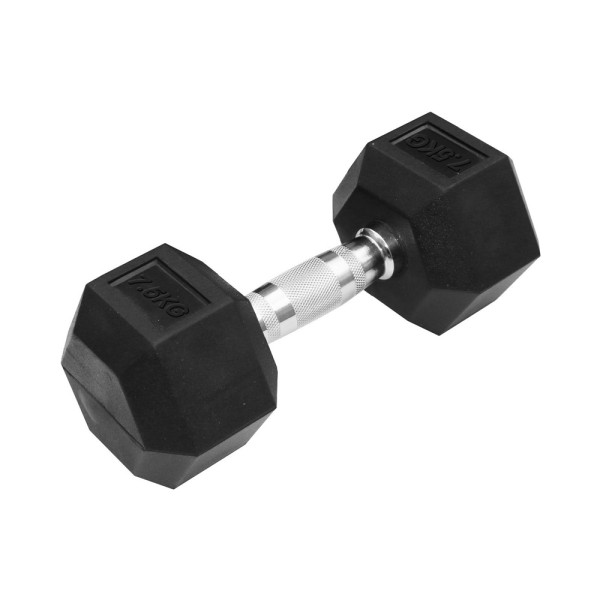 Λαστιχένιο Εξάγωνο Βαράκι 1 x 7.5kg 25566-45 Μαύρο