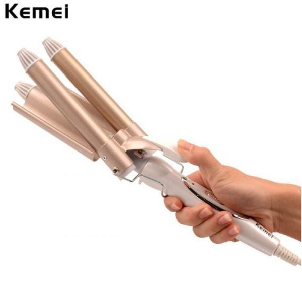 HAIR SCISSORS FOR WAVY HAIR KEMEI KM-1010 PINK-GOLD