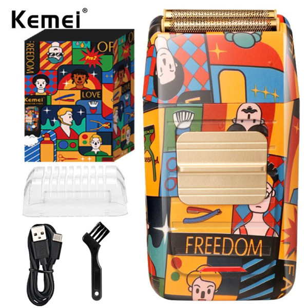 Επαναφορτιζόμενη Ξυριστική Μηχανή Προσώπου Kemei KM-1102Η Γκράφιτι