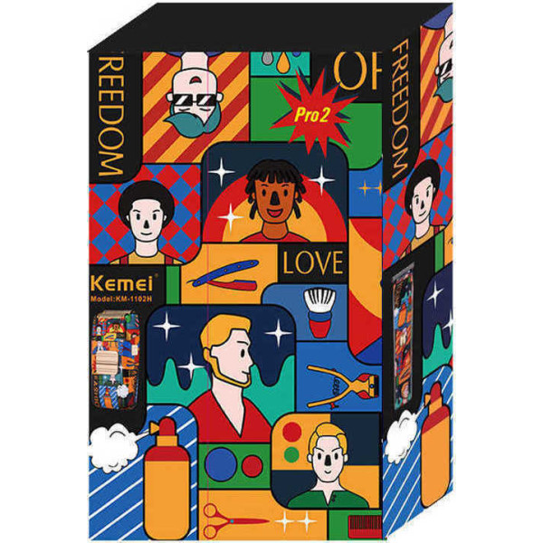 Kemei Γκράφιτι KM-1102H Ξυριστική Μηχανή Προσώπου Επαναφορτιζόμενη