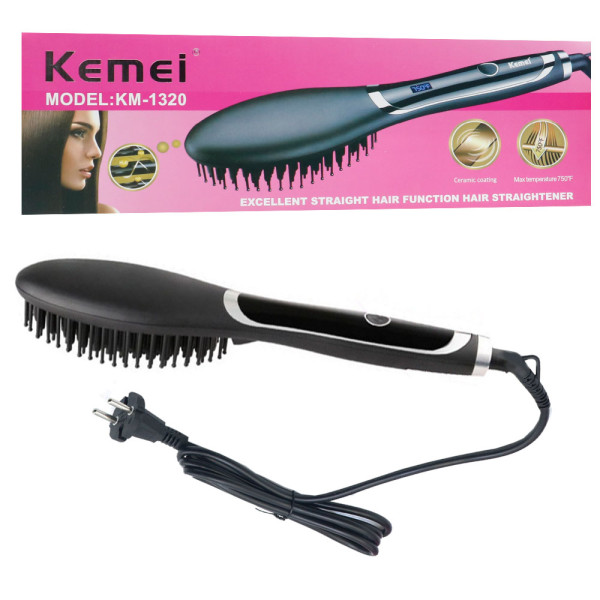 Ηλεκτρική Βούρτσα για Ίσιωμα Kemei KM-1320 Μαύρο