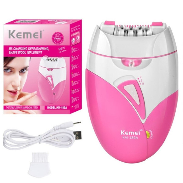 Αποτριχωτική Μηχανή Epilator Kemei KM-189A Ροζ-Λευκό