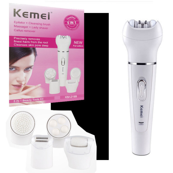 Σετ Αποτρίχωσης Epilator για Σώμα 5 σε 1 Kemei KM-2199 Λευκό