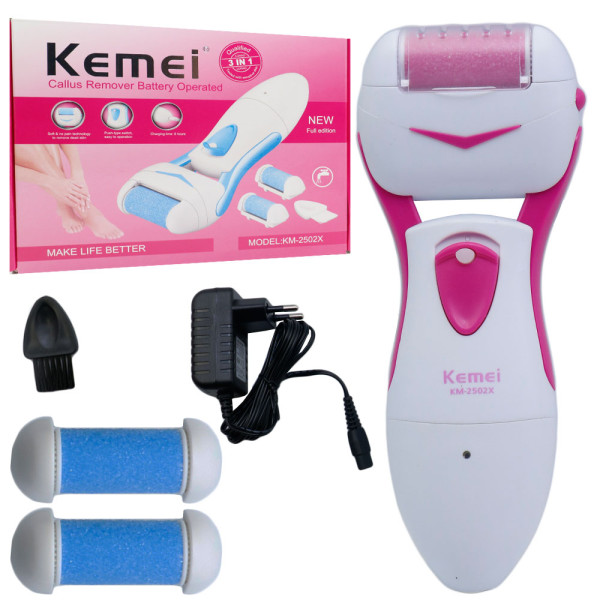 Επαναφορτιζόμενη Ηλεκτρική Λίμα για Φτέρνες και Κάλους Kemei KM-2502X Λευκό