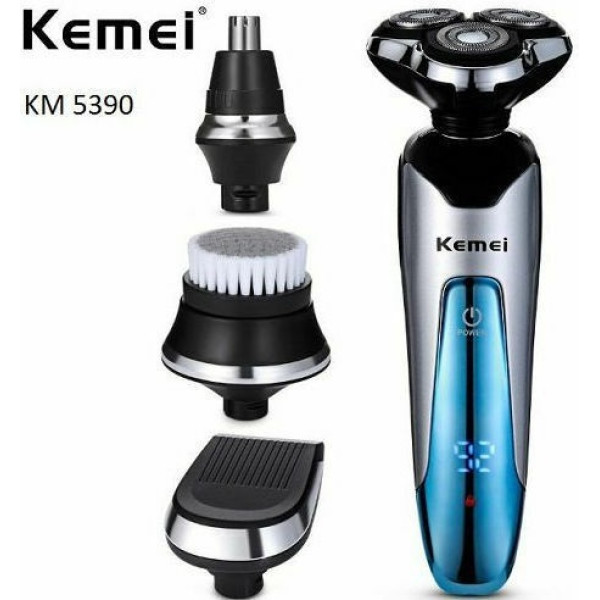 RECHARGEABLE SHAVER 4D 4 IN 1 KEMEI  KM-5390.SILVER