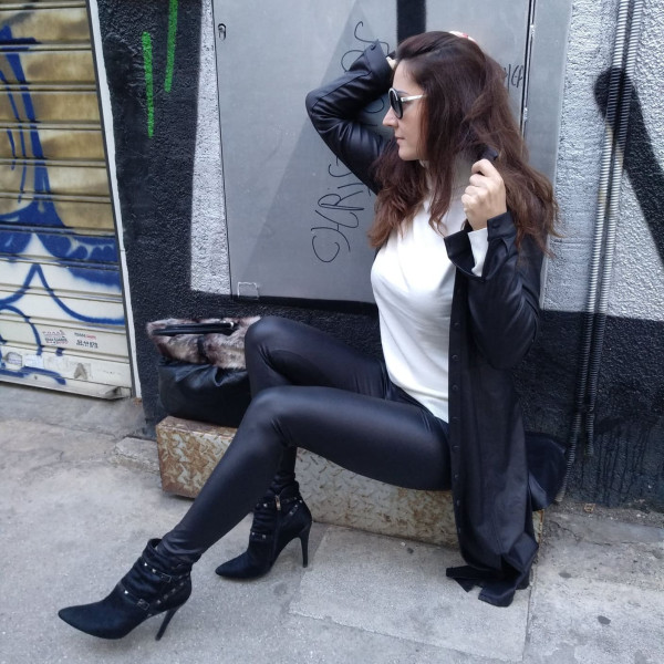 LEGGINGS LEATHER MOHICANS 00019 BLACK