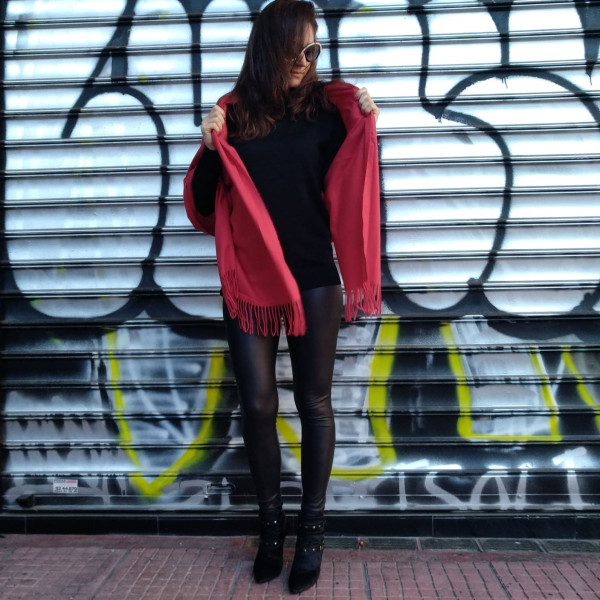 LEGGINGS LEATHER MOHICANS 00019 BLACK