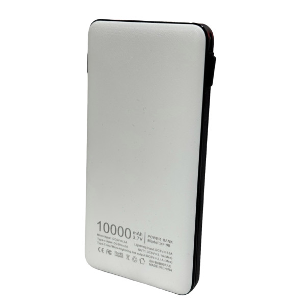 KLGO KP 90 POWER BANK 10000mAh με Θύρα USB-A KP-90 ΛΕΥΚΟ