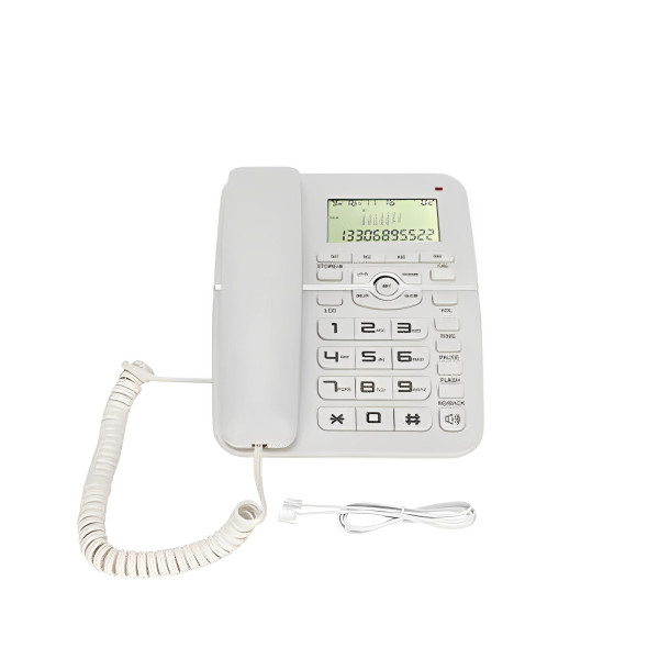 Ενσύρματο Τηλέφωνο Γραφείου Γόνδολα με Μεγάλη Οθόνη Pashaphone KX-T2028CID Λευκό
