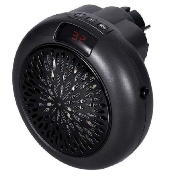 Μίνι αερόθερμο πρίζας με θερμοστάτη και χρονοδιακόπτη 900W 15477-Z μαύρο