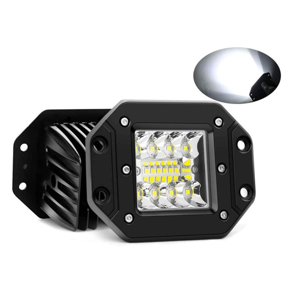 LED Αδιάβροχο Χωνευτό Προβολάκι 12V - 24V με 2 Λειτουργίες 12cm 36W 2880LM 12 SMD IP68 6000K